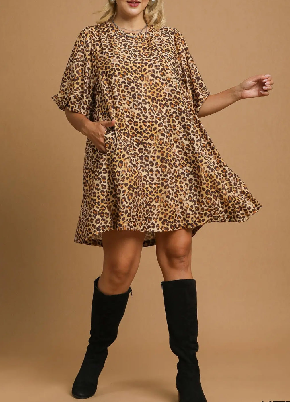 Plus Leopard Short Dress