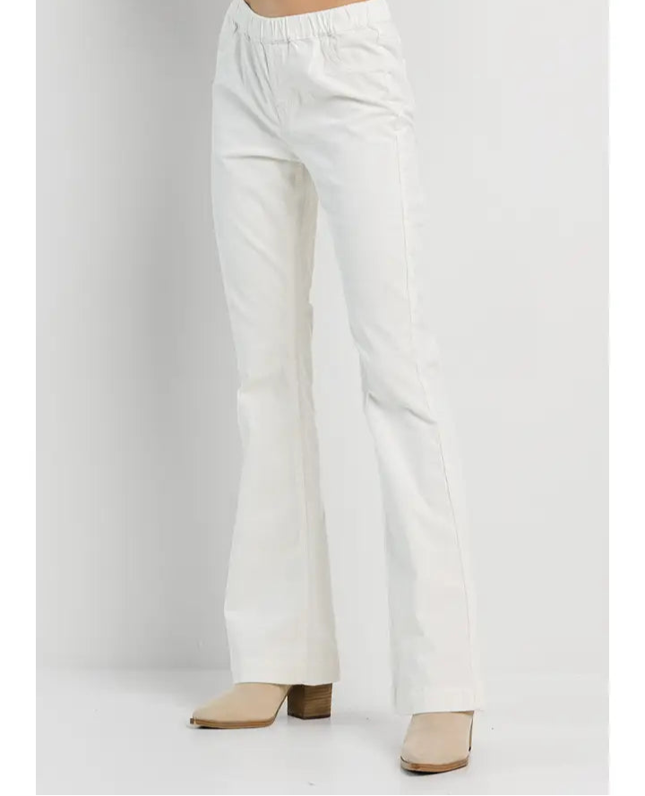 Cream Stretchy Corduroy Pants