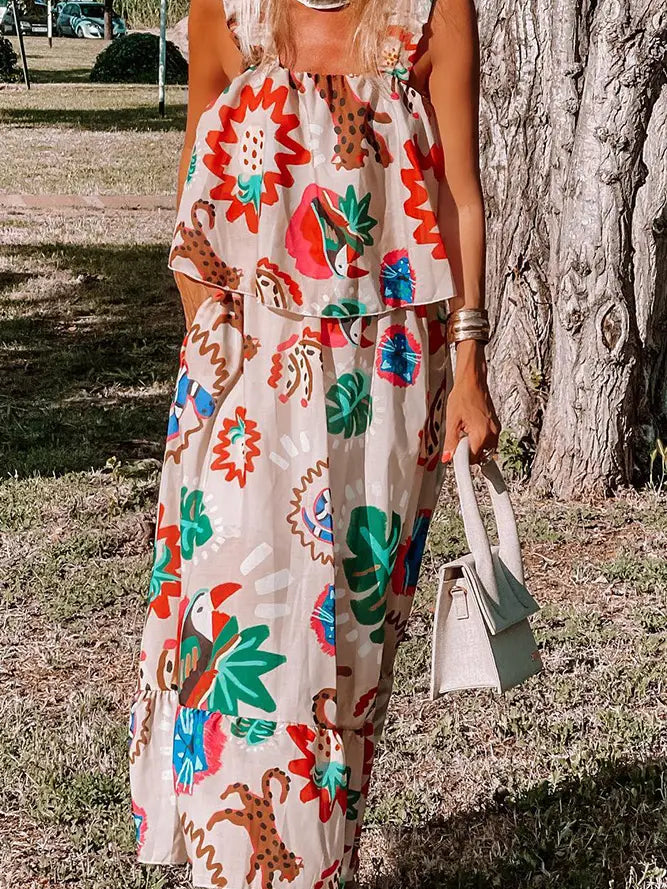 Floral Boho Cami Maxi Dress