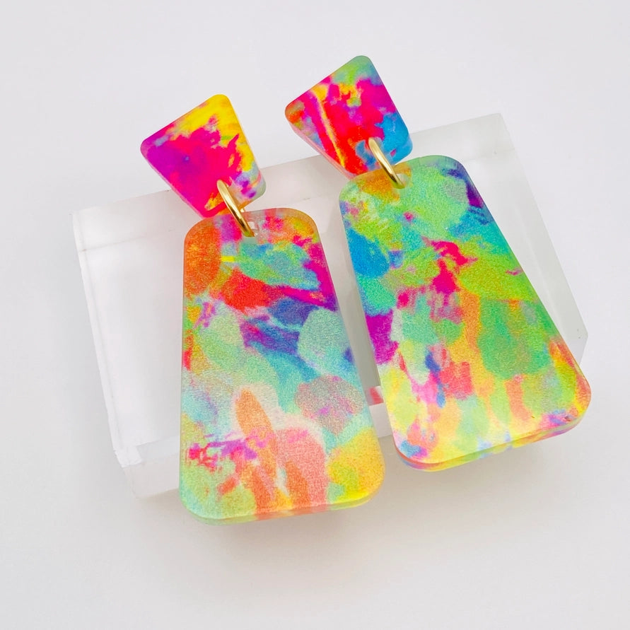 Bright Multicolor Abstract Earrings