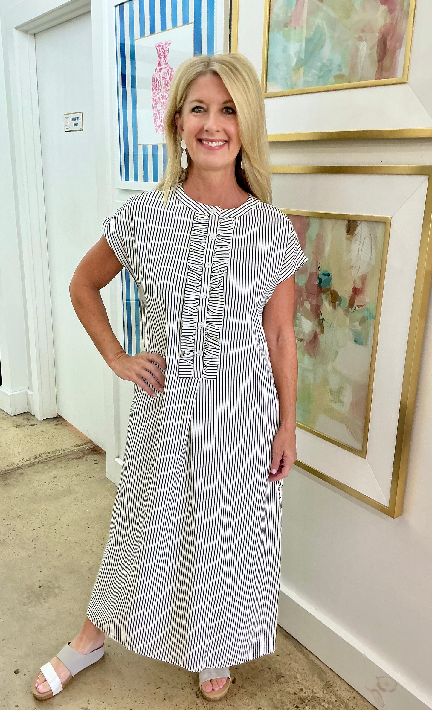 Black Stripe Maxi Dress