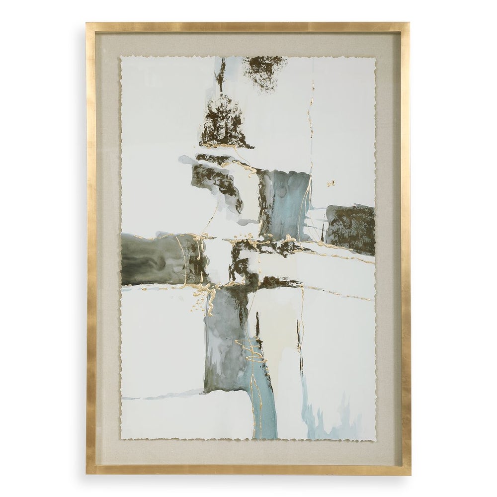 Neutral Abstract Framed Art 38"x53"