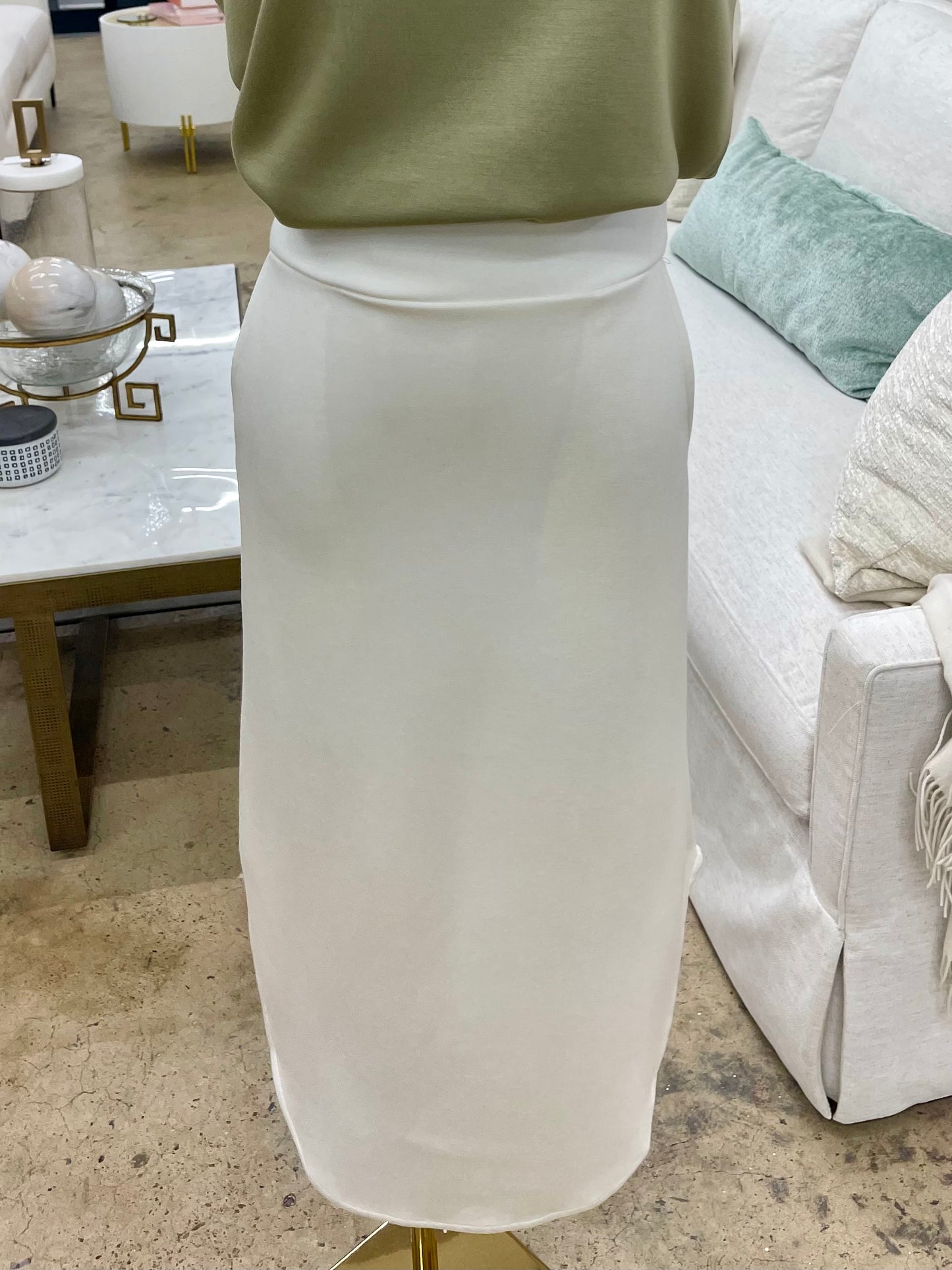 Soft Cream Skirt w/ Pockets