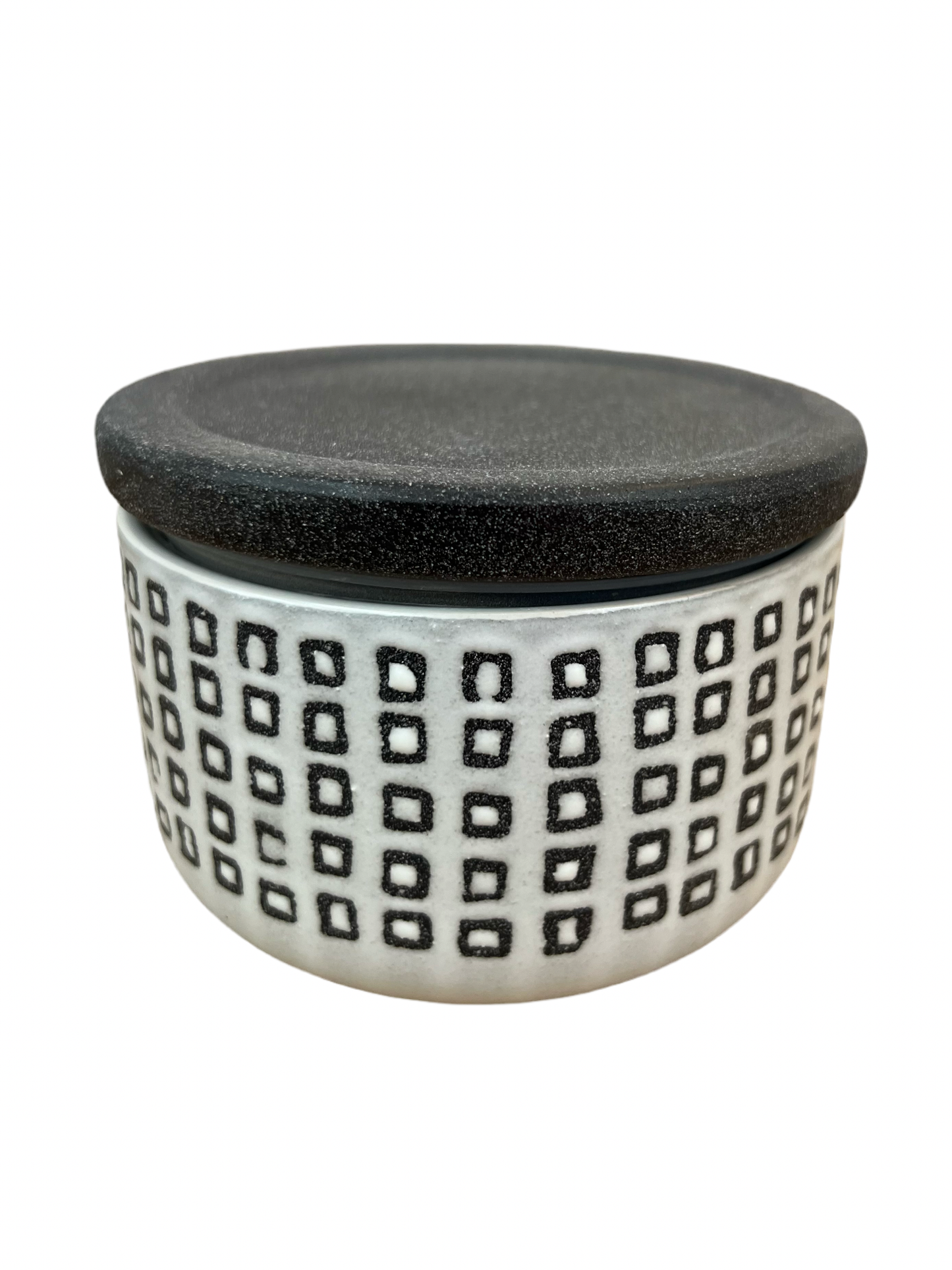 Black & White Ceramic Dotted Jar 5"