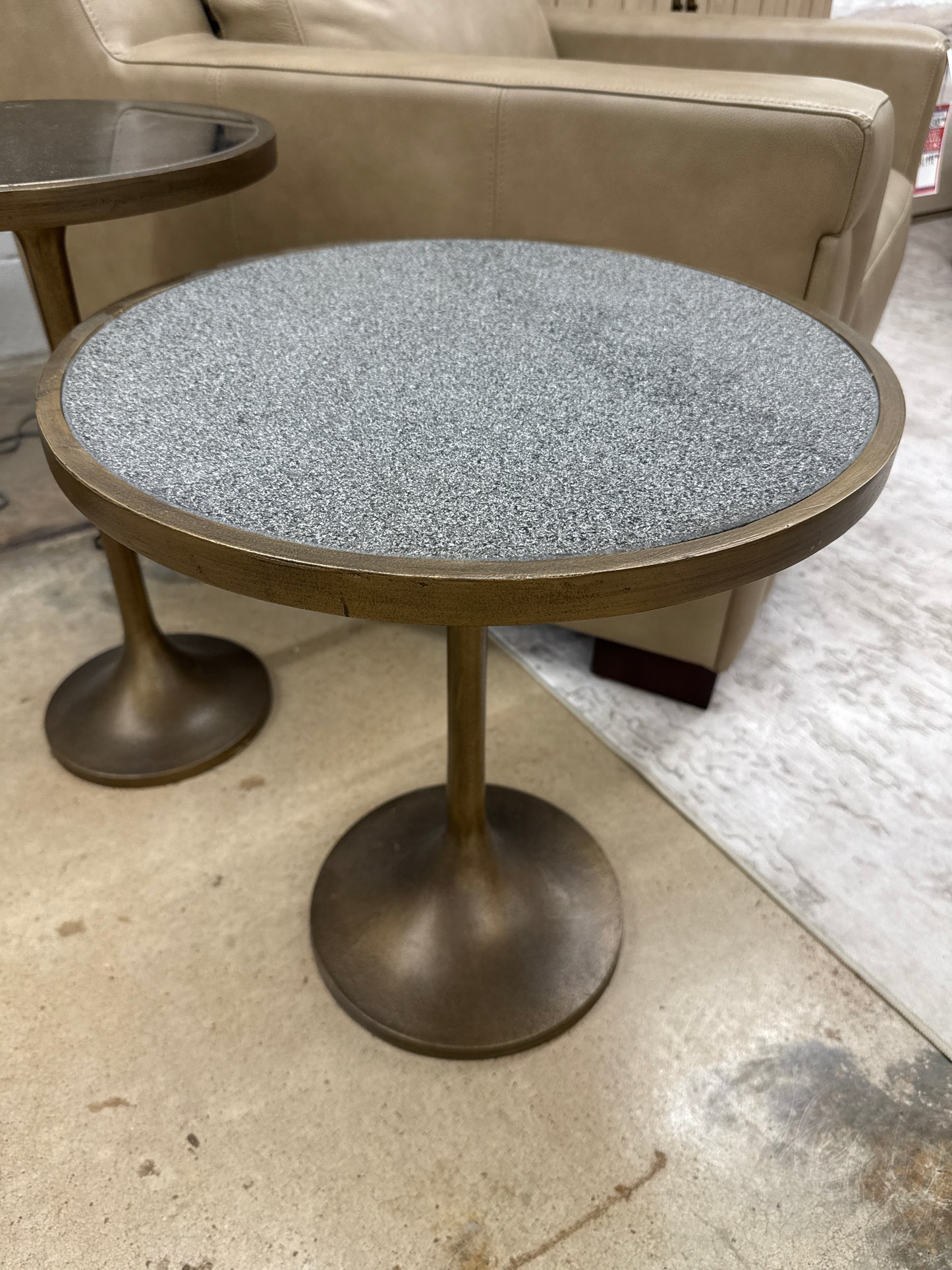 Gray & Gold Side Table