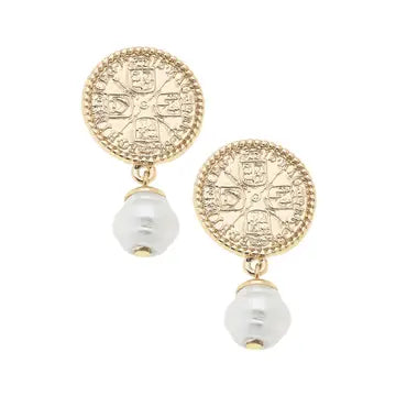 Coin & Pearl Earrings