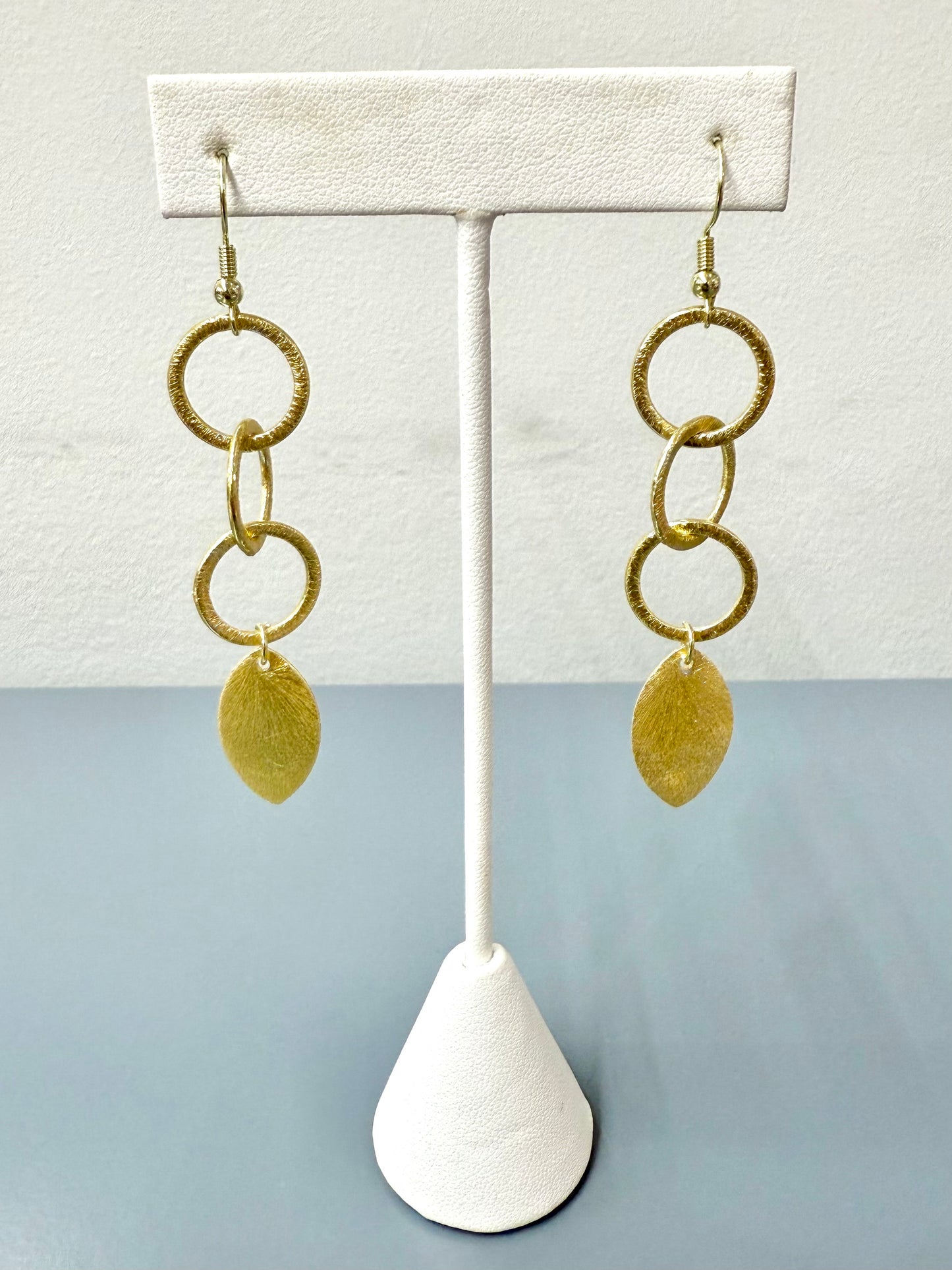Gold Multi-Hoop Leaf Earrings