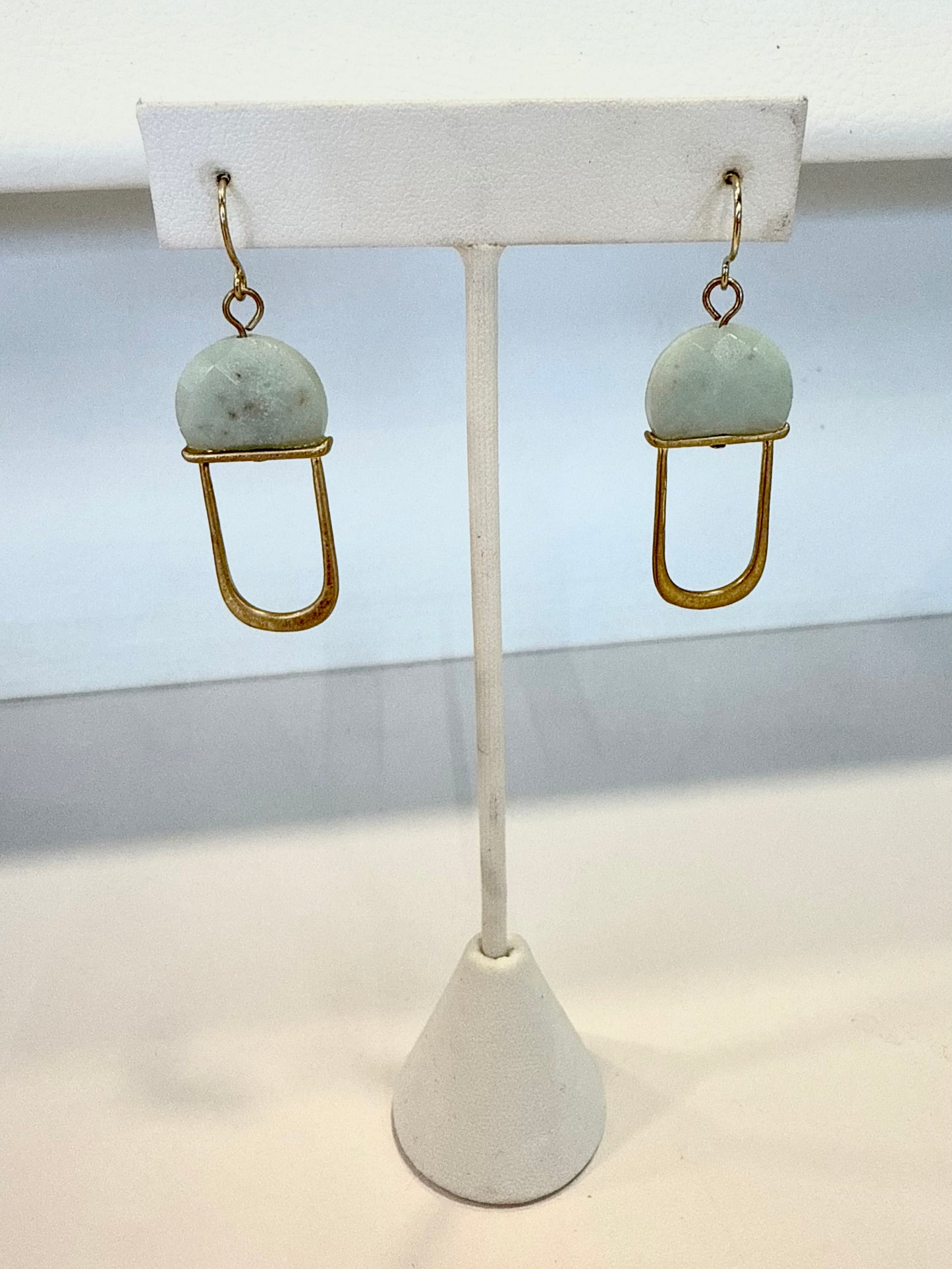 Amazonite Gold Earrings