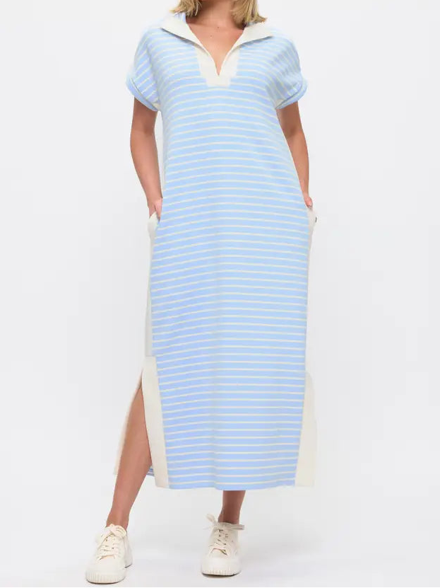Blue Stripe Maxi Dress