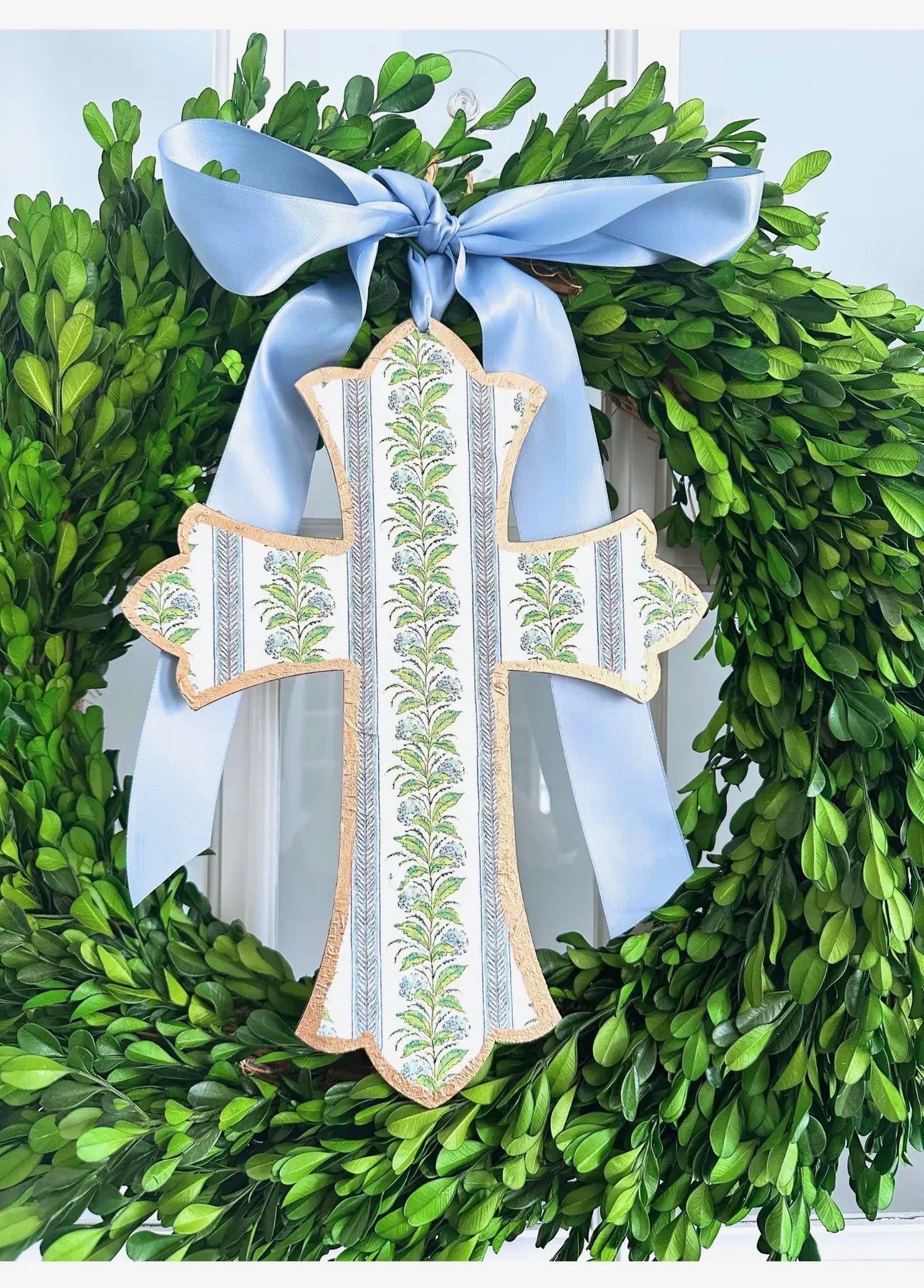 Floral Cross Wreath Ornament