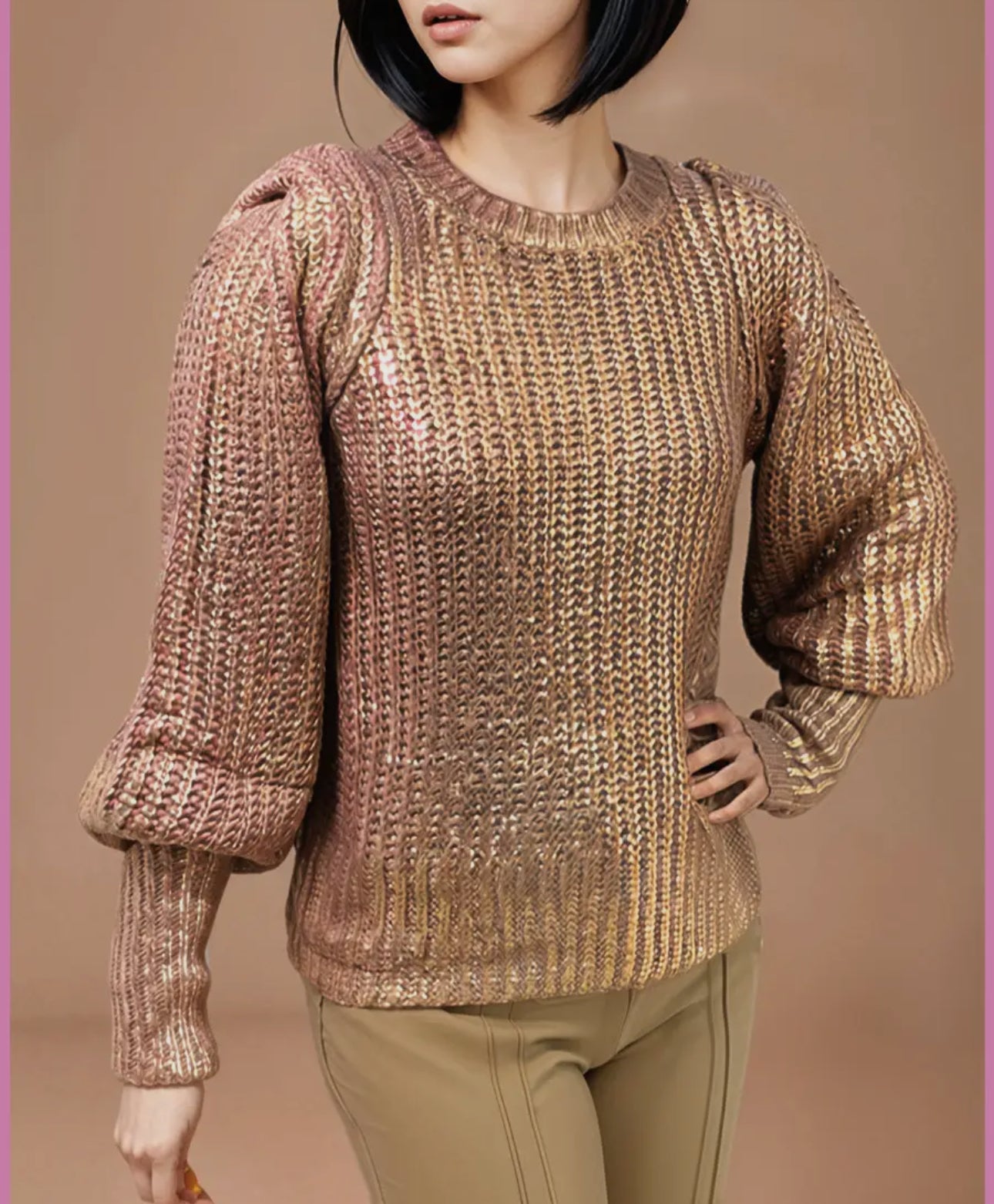 Metallic Rose Gold Sweater