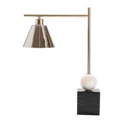 Silver Table Lamp w/Black Marble Base