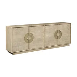 Tan 4 Door Sideboard w/ Gold Accents
