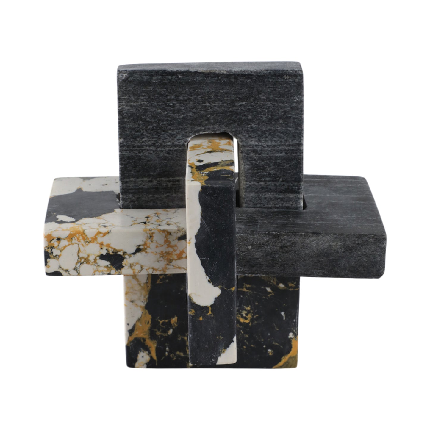 7" Black & Gold Marble Knot