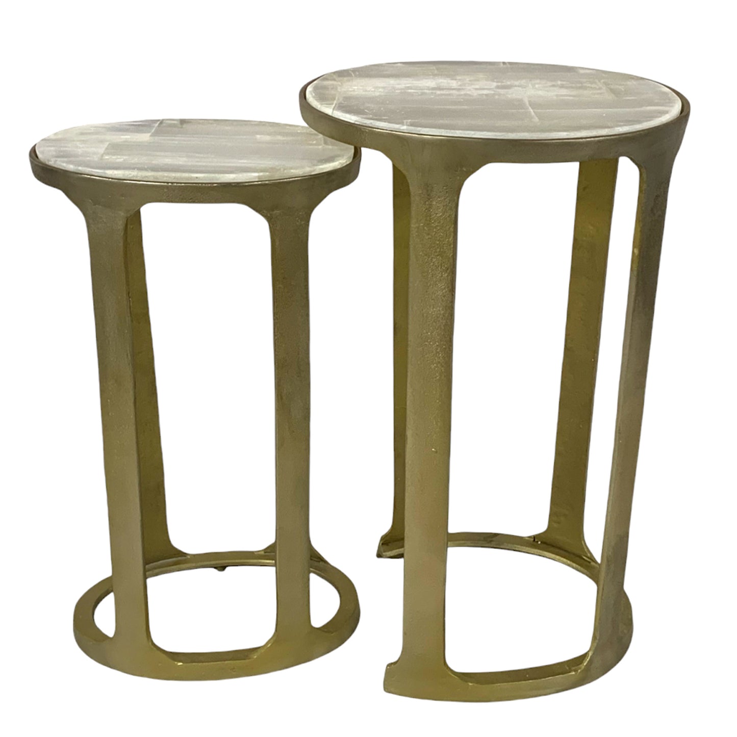 Selenite Top Accent Tables S/2