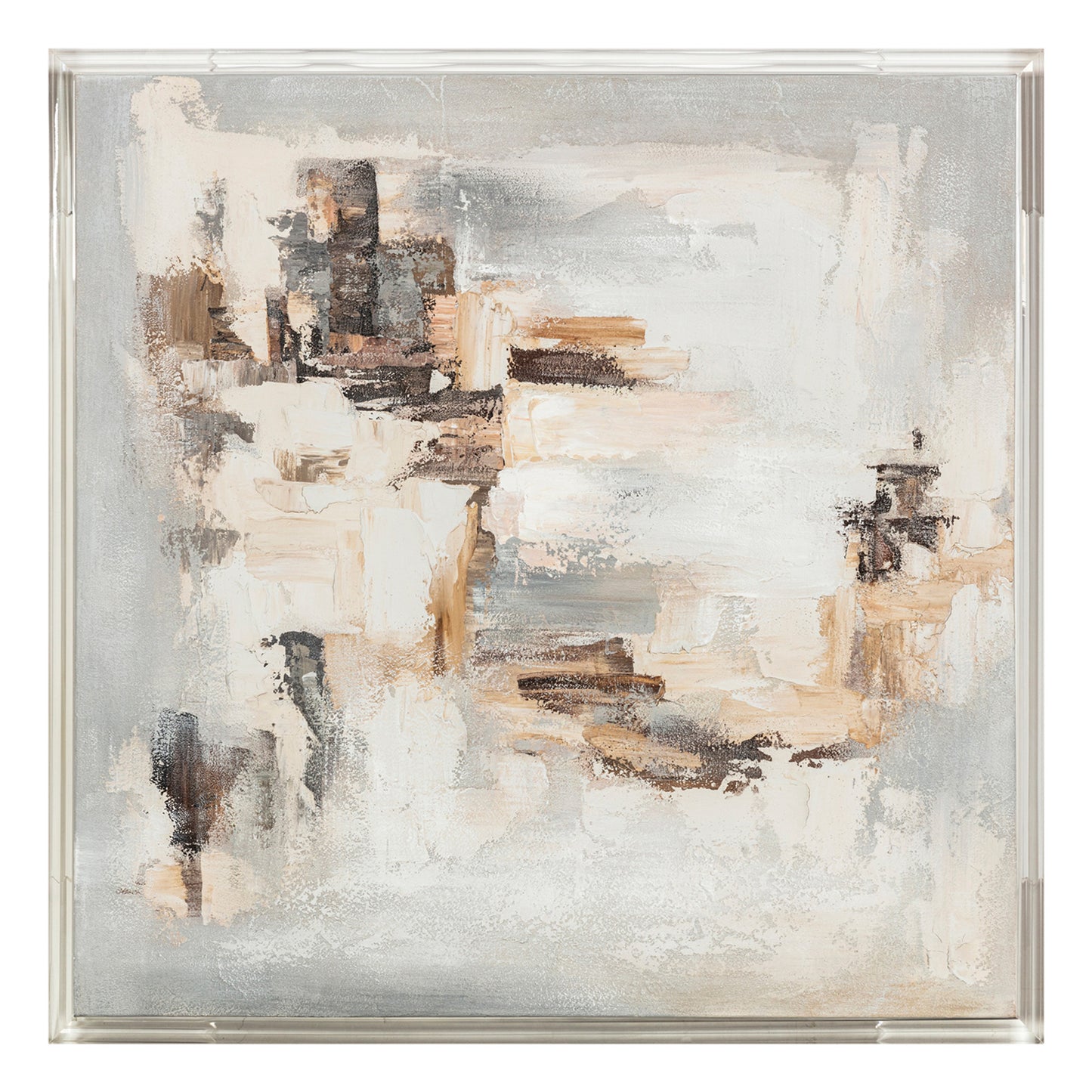 Blue & Rust Acrylic Framed Art 40"x40"