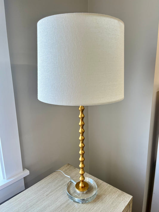 Gold Table Lamp w/ Acrylic Base 29"