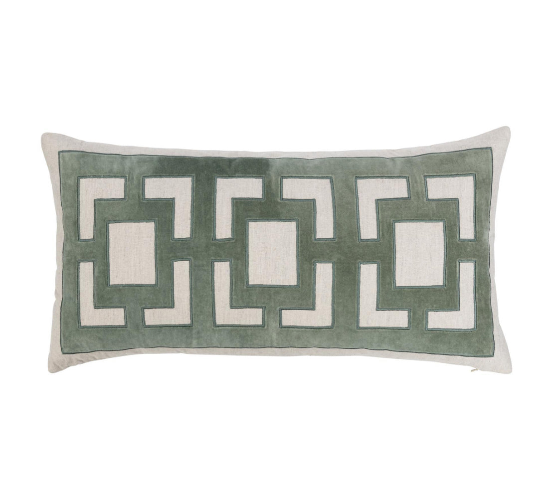 Lattice Lumbar Pillow Jade 14x26