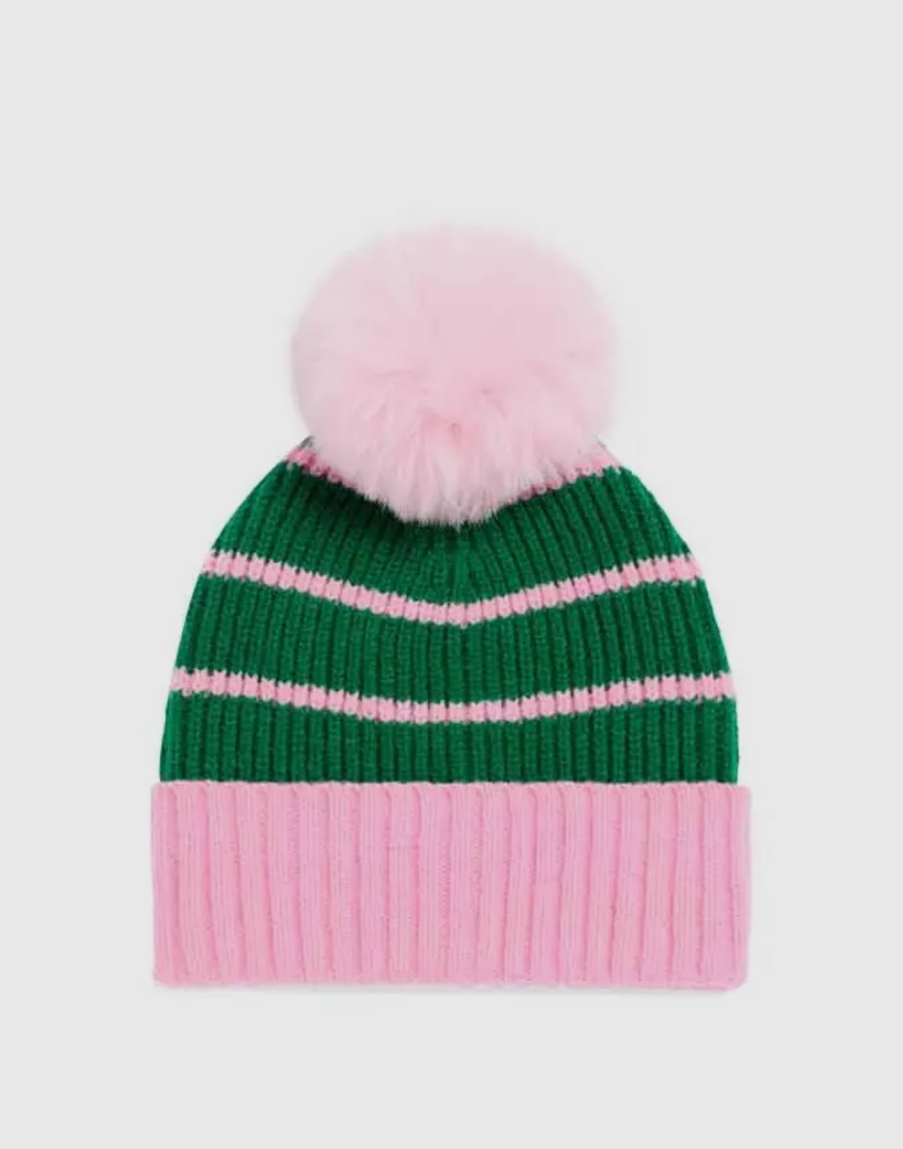 Green & Pink Beanie