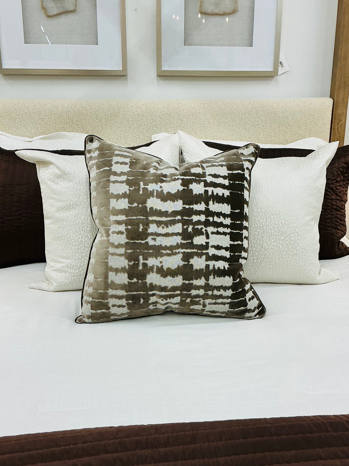 Coffee Textured Pillow 22"