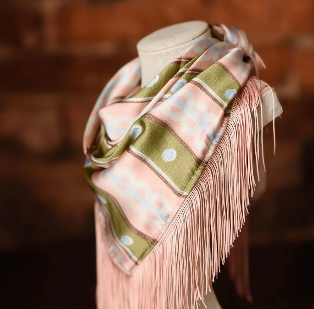 Pastel Dot Fringe Scarf