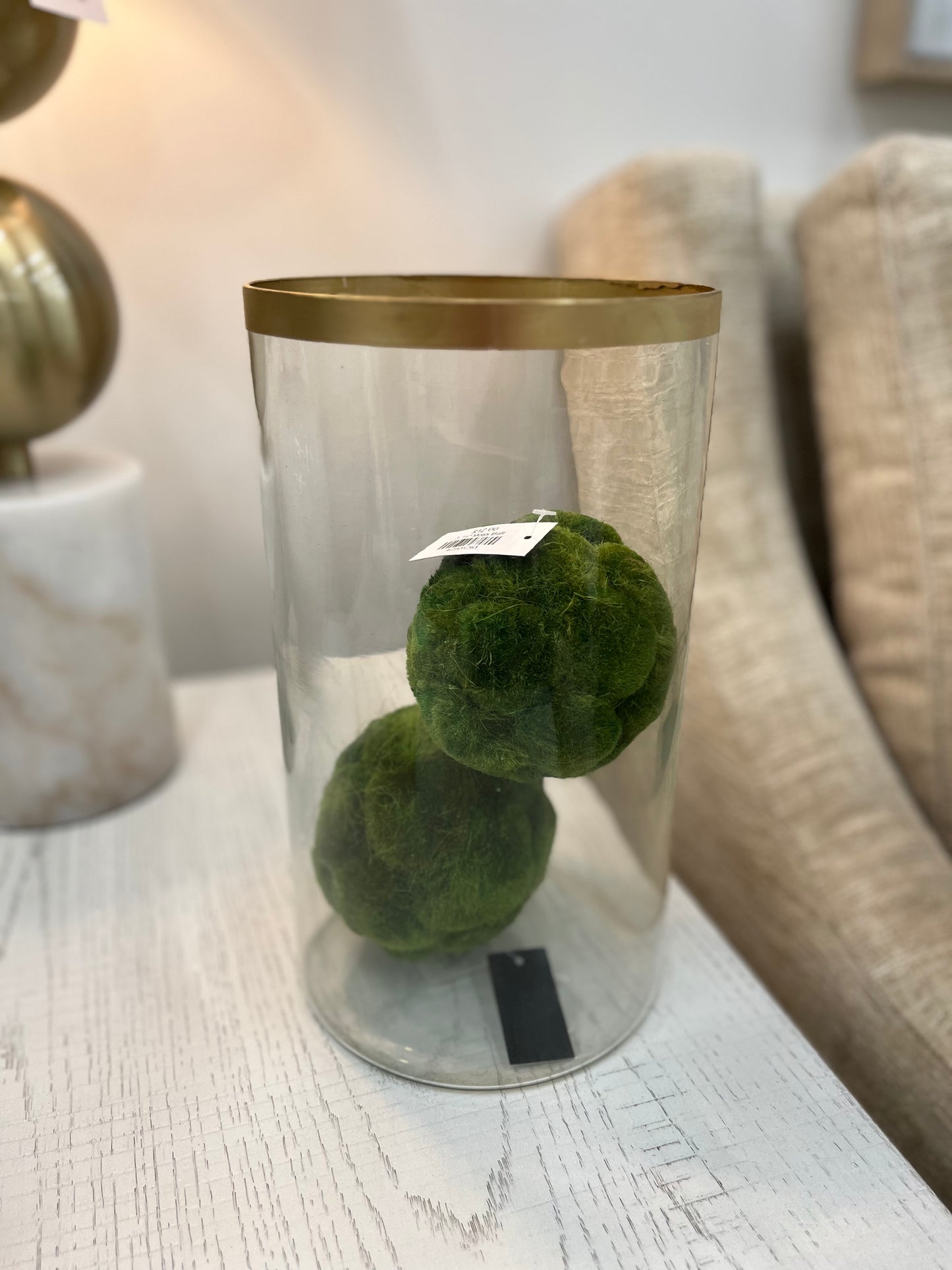 Clear Glass Vase w/ Gold Rim