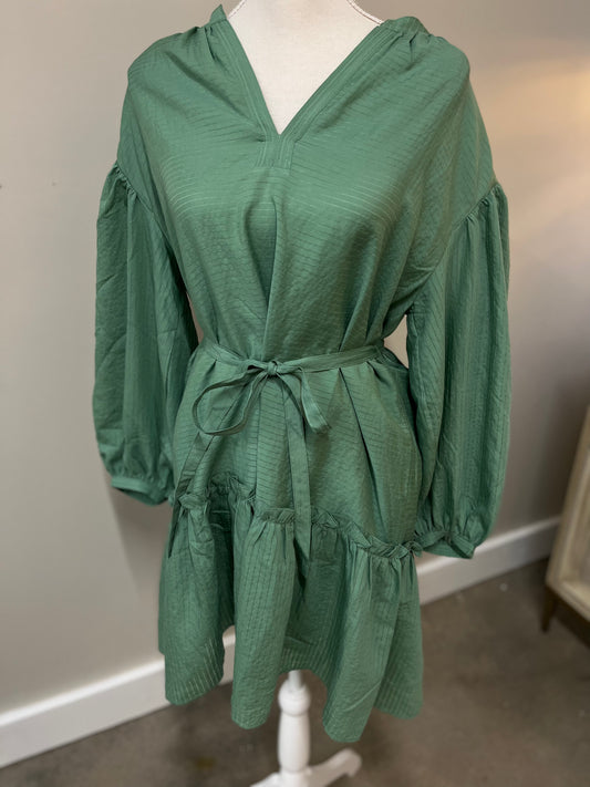 Moss Green Tiered Dress