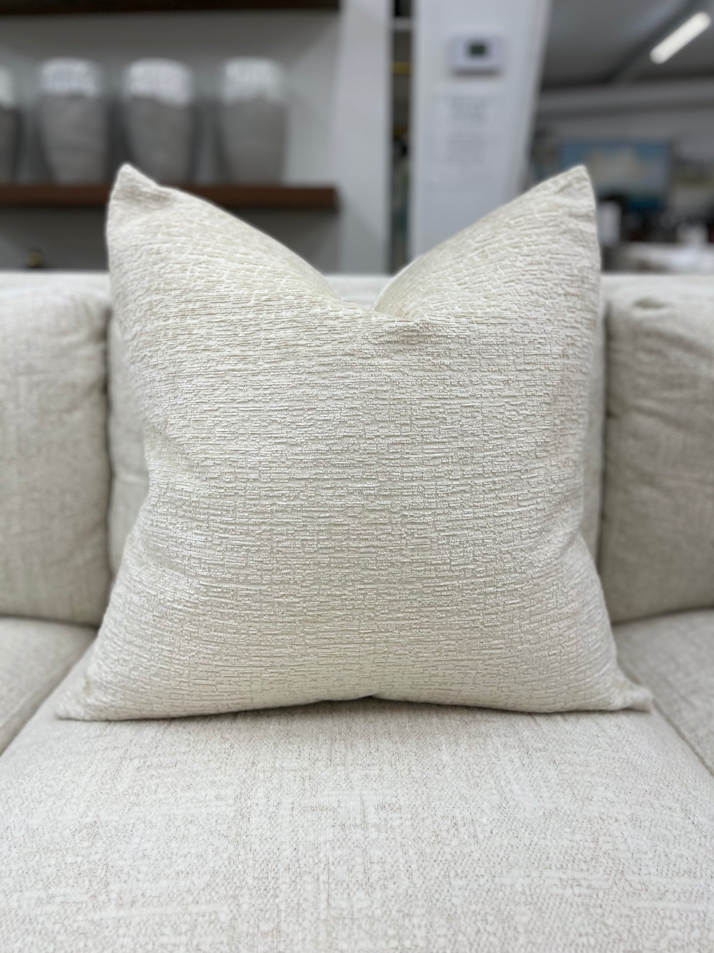 Cream Textured Throw Pillow 24"