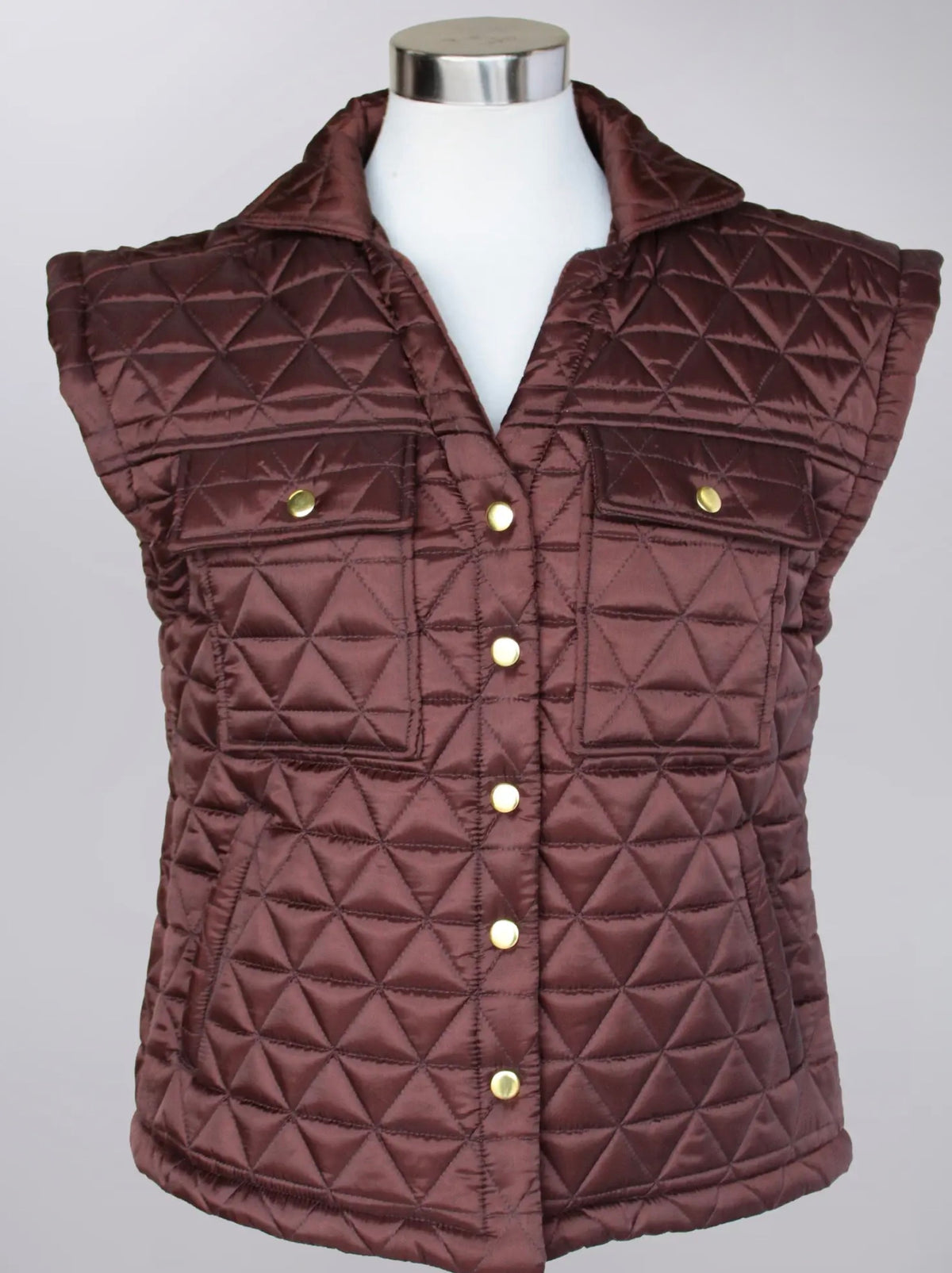 Plus Chocolate Quilted Vest