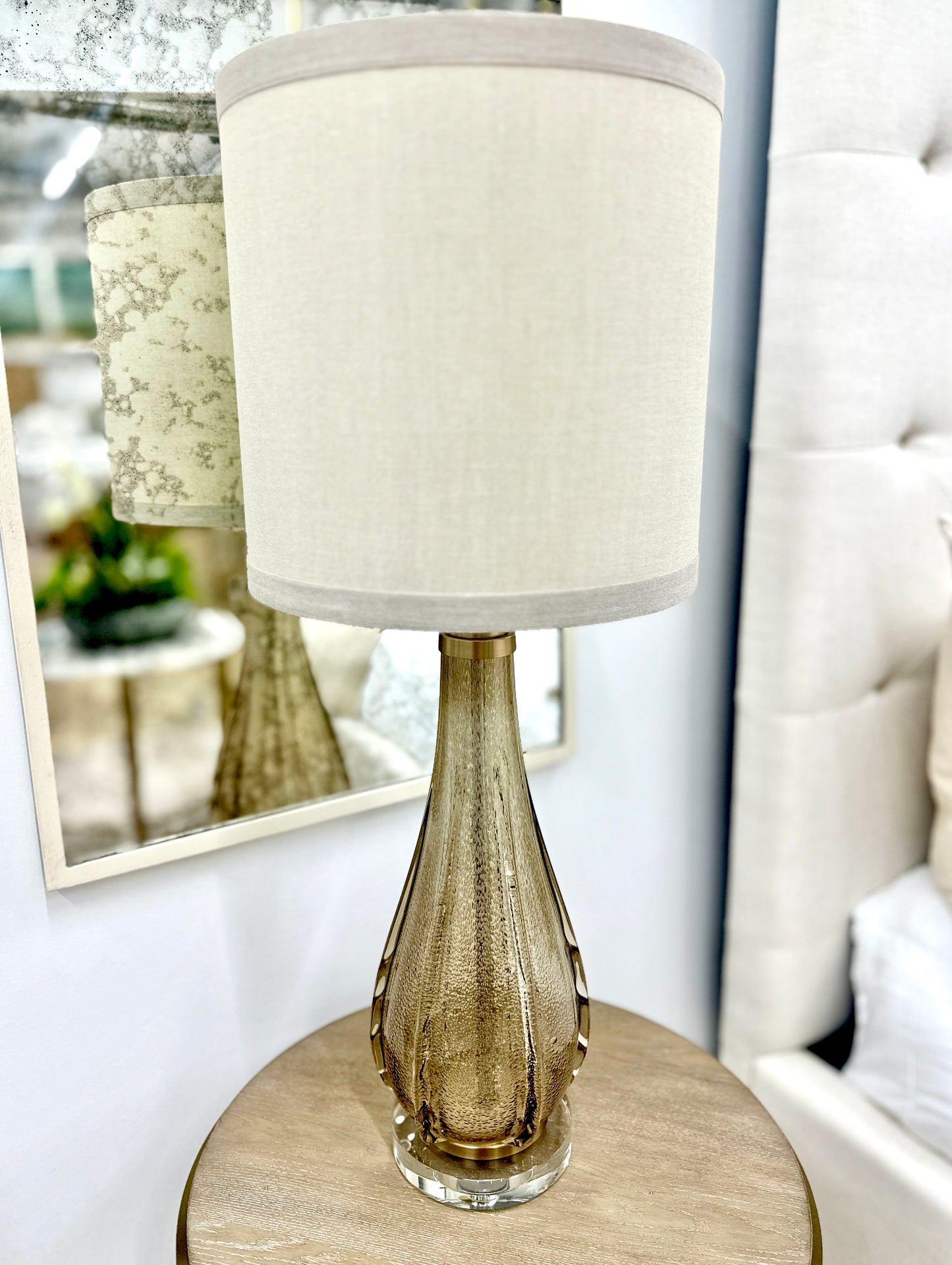 Amber Blown Glass Lamp 36"x14"
