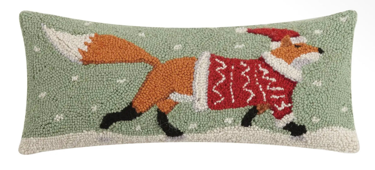 Christmas Fox Hook Lumbar Pillow
