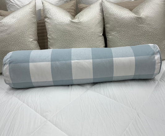 Light Blue Stripe Bolster Pillow 9"x36"