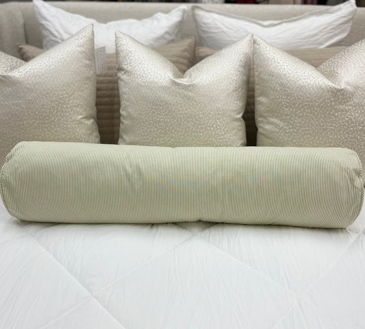 Green Stripe Bolster Pillow 9"x36"