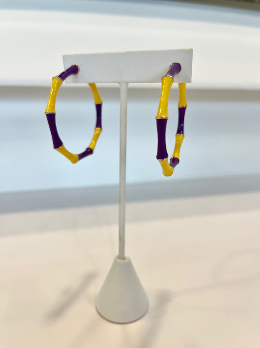 Purple & Yellow Hoop Earrings