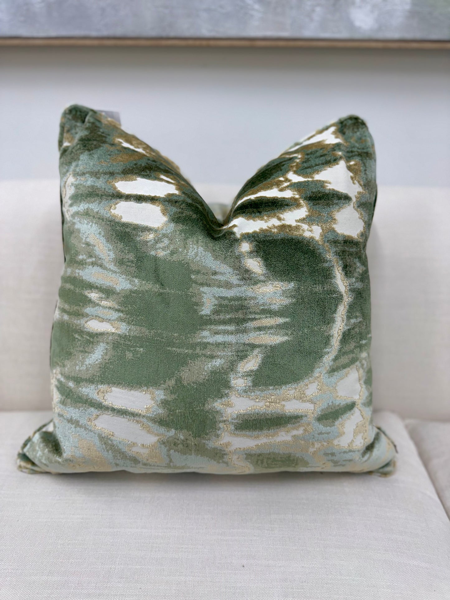 Green, Gold & Cream 23" Pillow