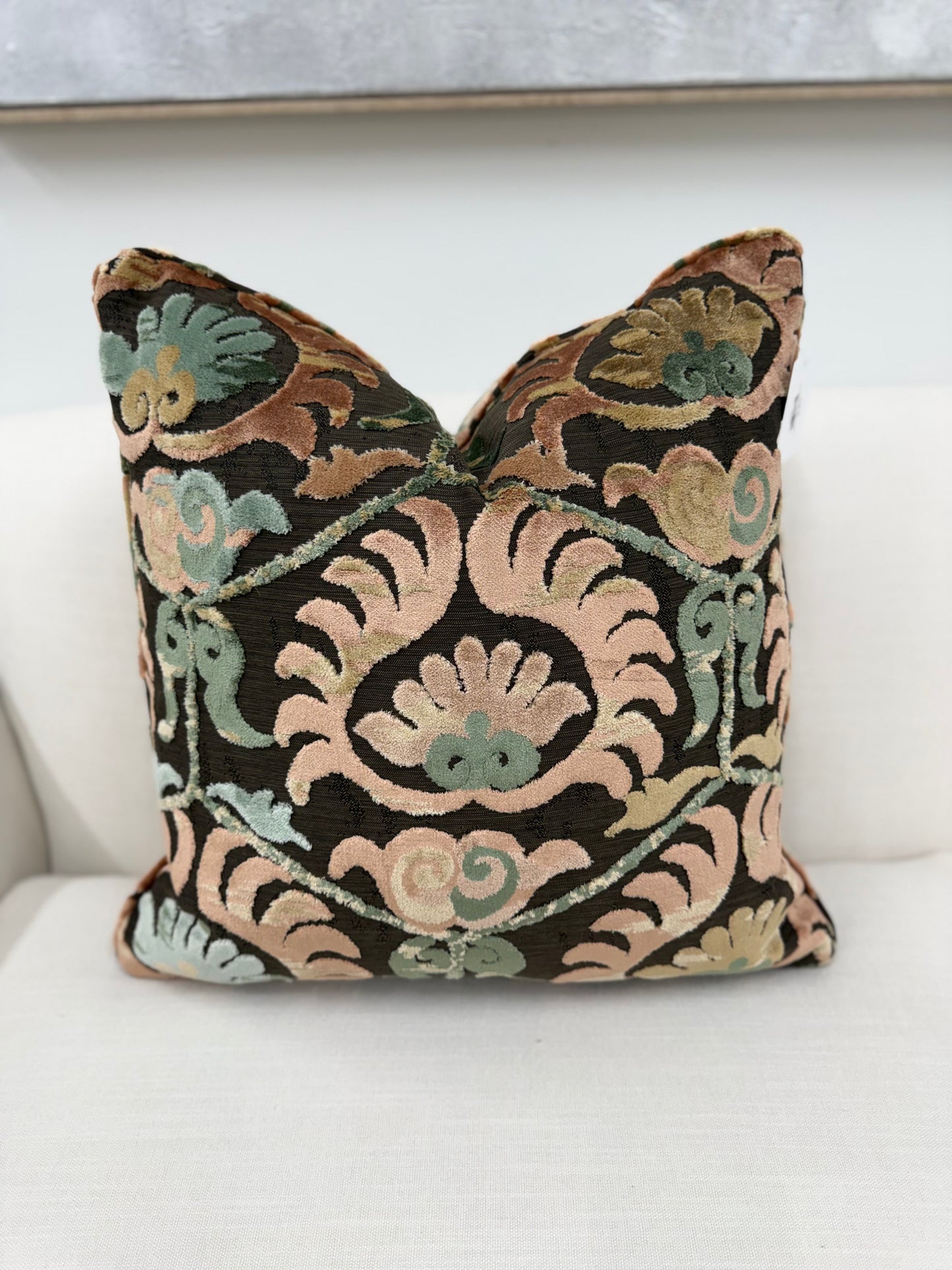 Chocolate Foral Design 23" Pillow