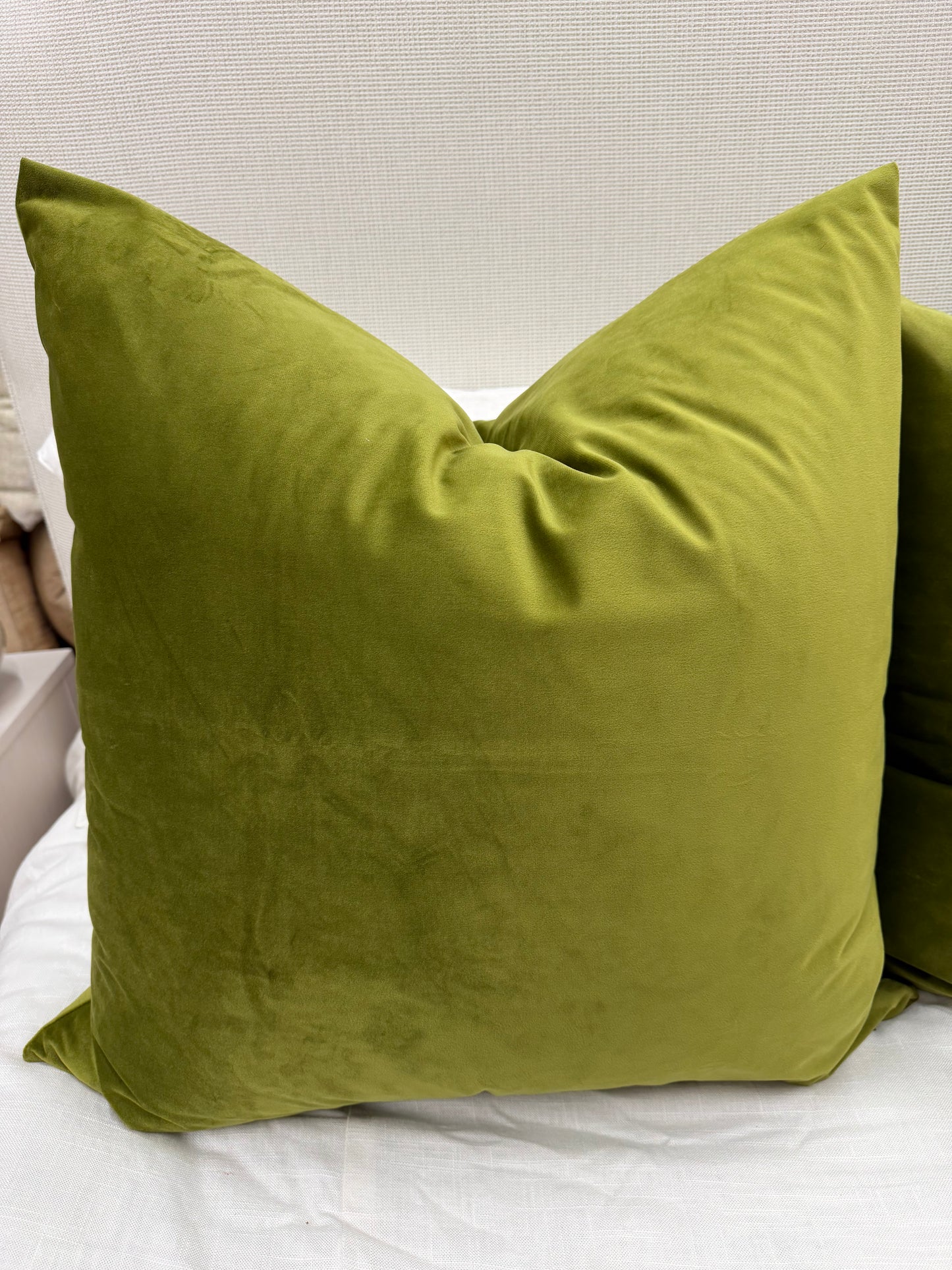 Avacado Green Pillow w/ Feather Insert 26"