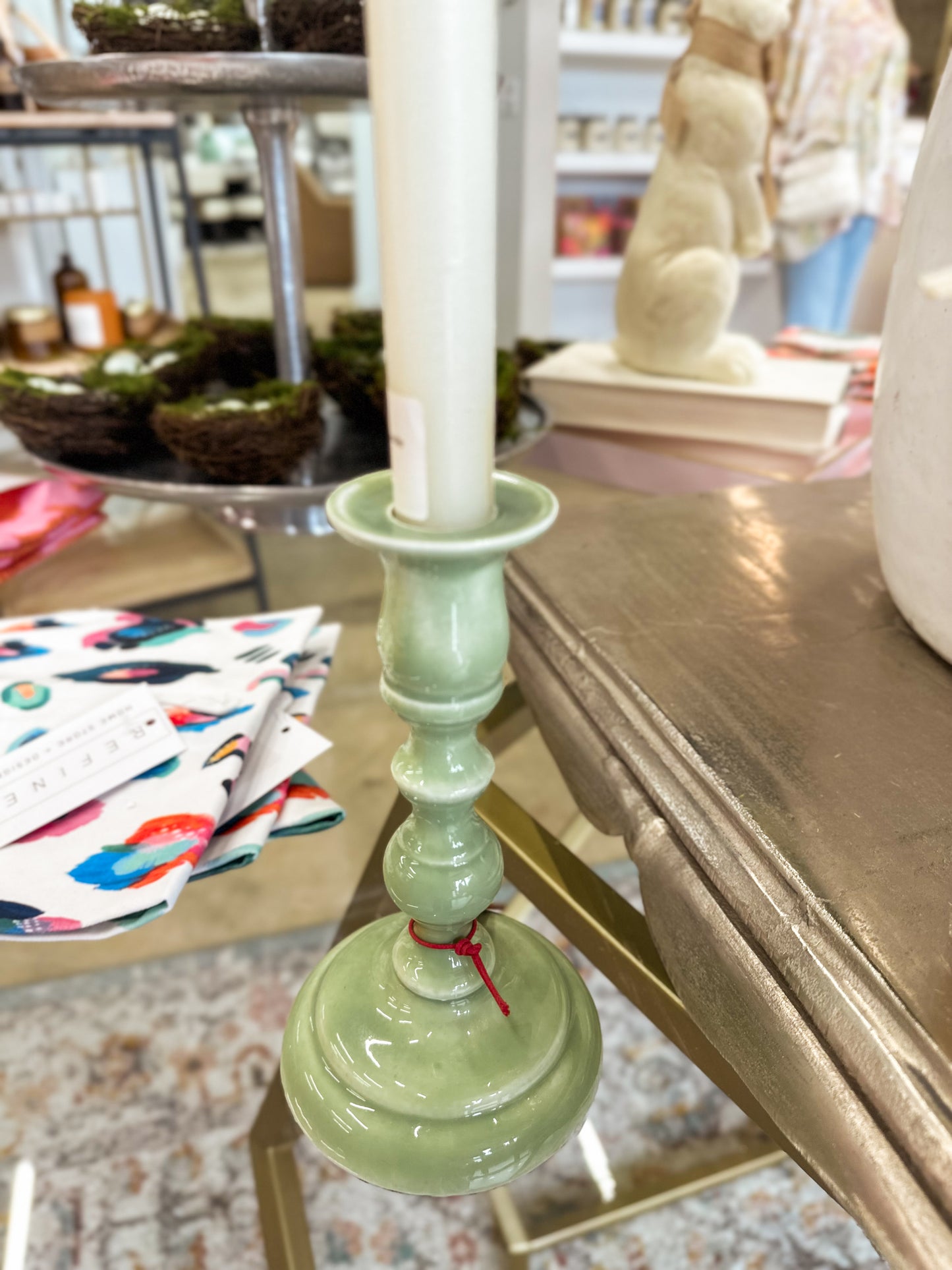 Green Candlestick 7"