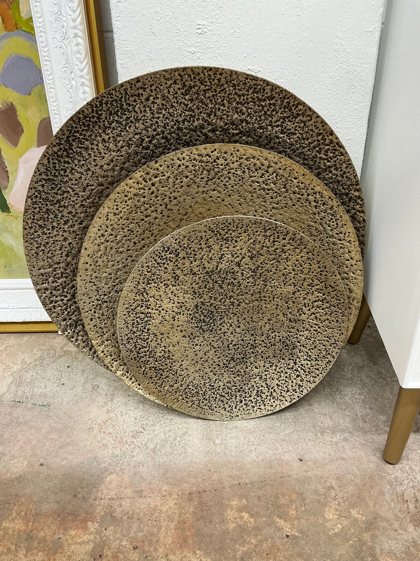 Brushed Gold Metal Wall Decor S/3