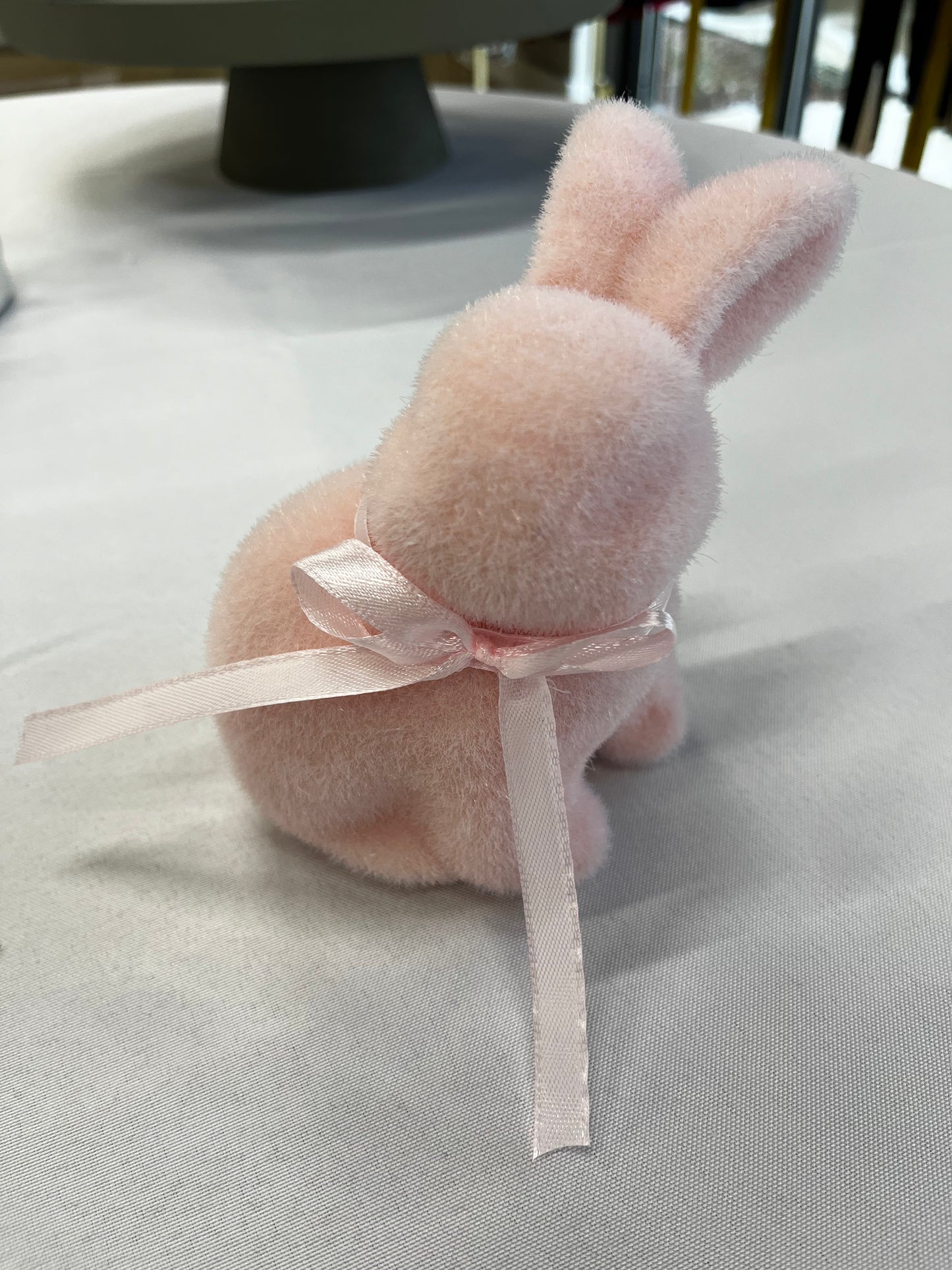 Pink Flocked Bunny 5"