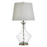 Gold & Glass Table Lamp 34"H
