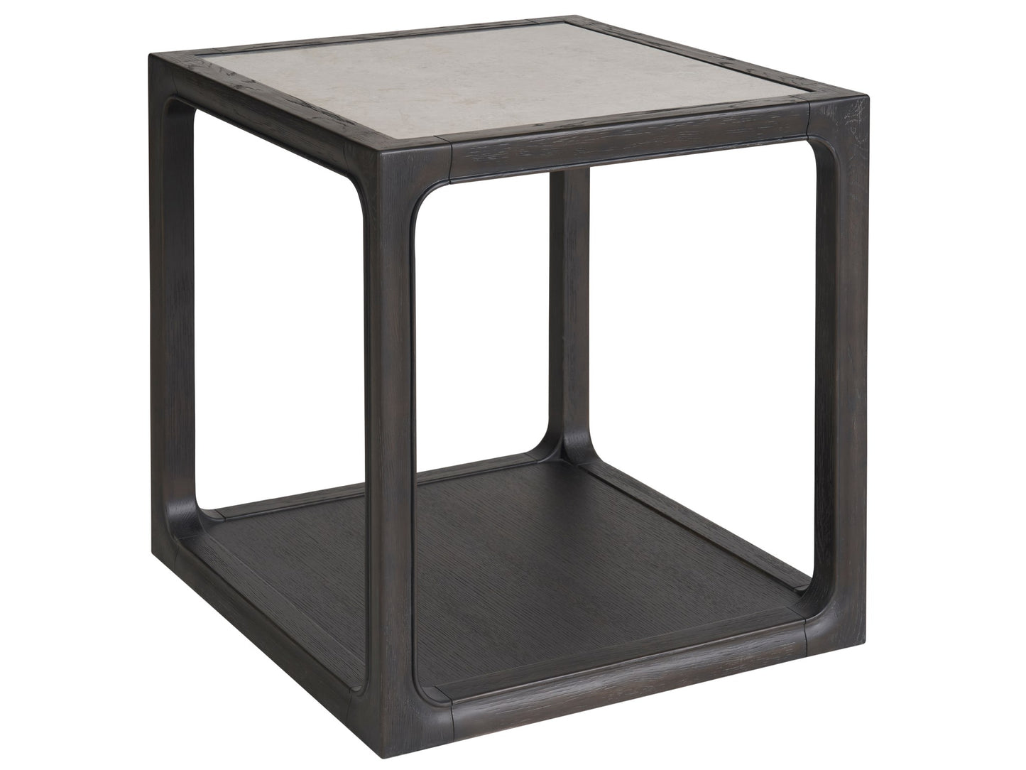 Dark Wood & Marble End Table