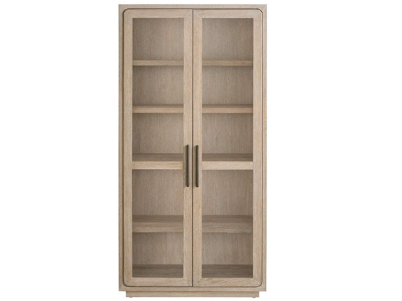Tan Wood Display Cabinet