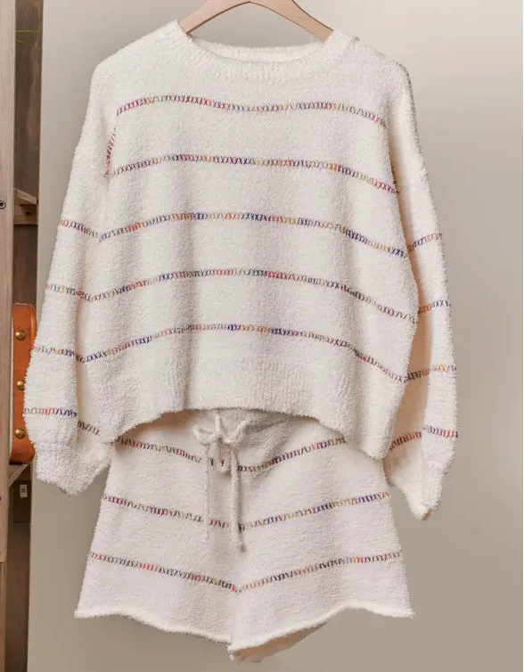 Striped Sweater Short Set