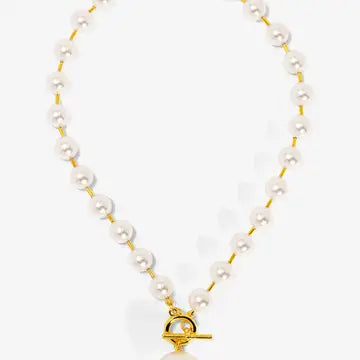 Pearl & Gold Necklace w/ Statement Pearl