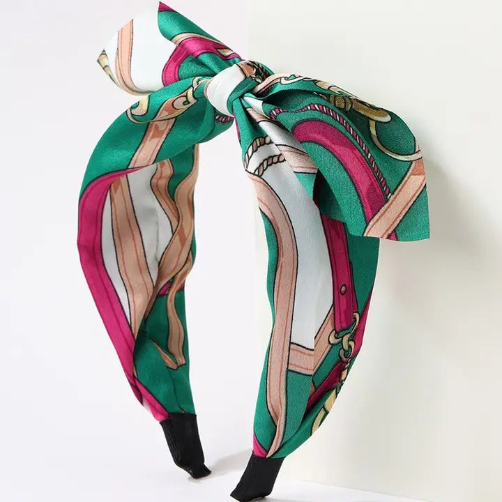 Silky Scarf Green Headband
