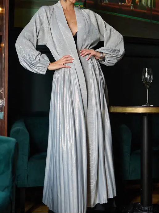 Metallic Pleated Duster / One Size