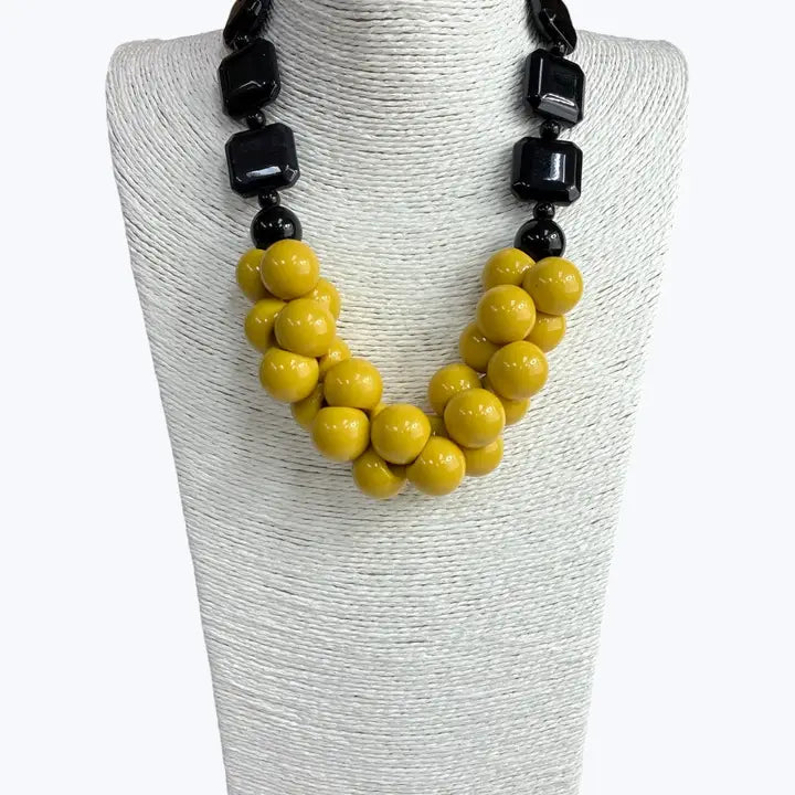 Sculpted Bead Statement Necklace