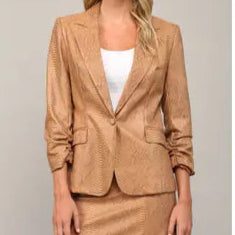 Faux Leather Snake Print Blazer