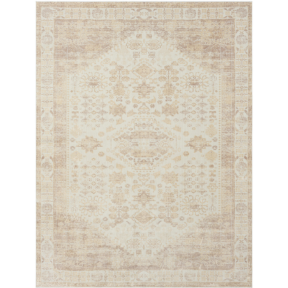 Soft Beige Patterned Area Rug